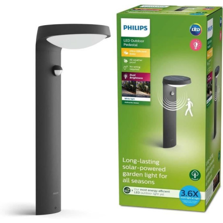 Lampe sur pied - PHILIPS - Tyla IR - Anthracite - 1 x 1,2 W - 4000 K - Détecteur de mouvement - Version UE