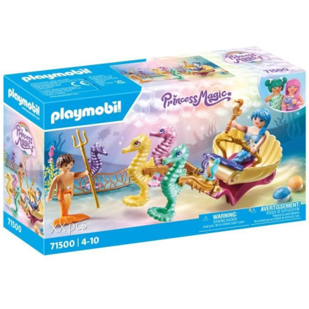 PLAYMOBIL 71500 Caleche avec sirenes et hippocampes, Princess Magic, 35 pieces, Des 4 ans