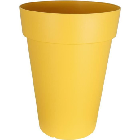 Pot de fleurs RIVIERA - SOLEILLA HAUT - Plastique - H65 x D49 cm - Jaune