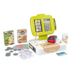 Smoby - Caisse enregistreuse - 30 accessoires inclus - Calculatrice et Scanner avec s