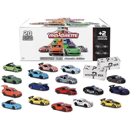 Coffret Discovery Porsche 20+2 Véhicules - MAJORETTE - 22 voitures Porsche métal dont 2 mysteres - Échelle 1/64 - Des 3 ans