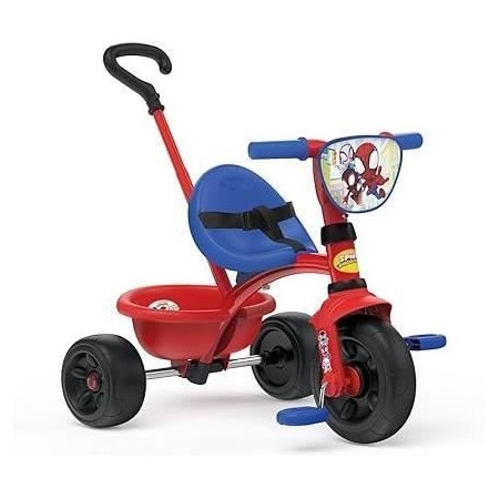 Smoby - Tricycle Be Fun - Spidey - Evolutif de 15 mois a 3 ans - Canne parentale régl