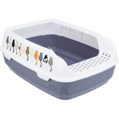 Bac a litiere TRIXIE Delio - Rebord - 38 × 20 × 50 cm - Imprimé Gris et blanc Bac a litiere TRIXIE Delio - Rebord - 38 × 20 × 50 cm - Imprimé Gris et blanc