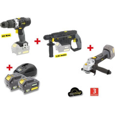 X-FIT PACK « GROS oeUVRE » 3 machines 18V + 2 batteries 18V 3.0Ah : Perceuse percu/vi