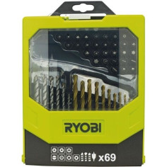 Coffret 69 accessoires pour perçage & vissage - RYOBI - Mixte bois-maçonnerie-métal - Coffret 69 accessoires pour perçage & vissage - RYOBI - Mixte bois-maçonnerie-métal -
