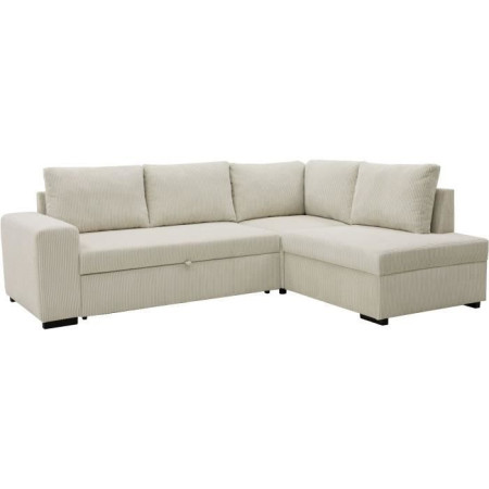 Canapé d'angle convertible réversible LINCOLN 4 a 5 places - Tissu velours côtelé per