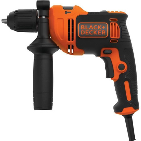 Perceuse a percussion filaire - BLACK+DECKER - BEH710-QS - 710W - Poignée latérale -