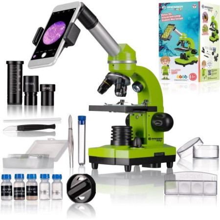 Microscope étudiant BIOLUX SEL - BRESSER JUNIOR - grossissement 40x-1600x - kit d'exp