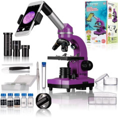 Microscope étudiant BIOLUX SEL - BRESSER JUNIOR - grossissement 40x-1600x - kit d'exp