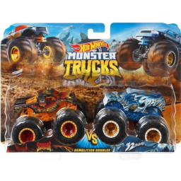 Hot Wheels - Coffret 2 véhicules Monster Truck Double Démolition - Petites Voitures