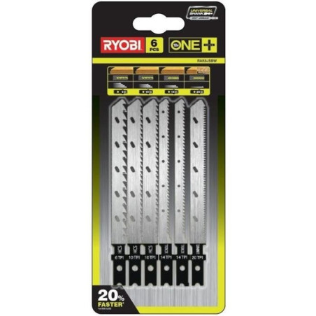 Jeu de 6 lames spéciales pour scie sauteuse RYOBI OnePlus RAK6JSBW