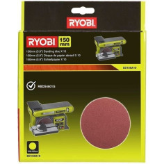 RYOBI - 10 disques diam. 150 mm autocollants grain 80 pour ponceuse a bande et a disq