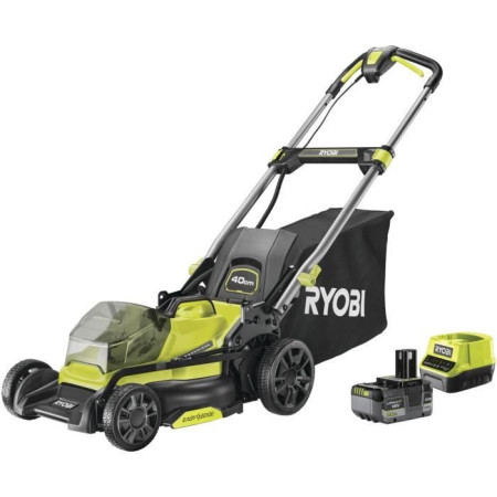 Tondeuse poussée 18V - RYOBI - Ø coupe 40 cm - Ramassage et mulching - 1 batterie 18V