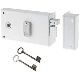 Serrure en applique horizontale a fouillot - YALE - YAH37D - Blanc - 2 clés fournies