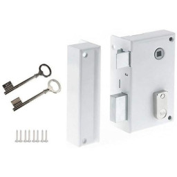 Serrure - YALE - YAV37G - Applique verticale a fouillot Gauche - Blanc - 2 Clés fourn