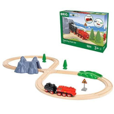 Circuit Locomotive a piles a vapeur - BRIO World - 36017 - Circuit en bois - RAVENSBURGER - Rouge