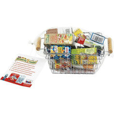 Jouet d'épicerie - KLEIN - Panier a provisions en métal garni de boîtes - Garni de bo