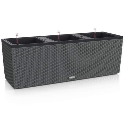 LECHUZA Jardiniere - Trio cottage 30 - 100 x 32,5 x 34,5 cm - 42 L - Kit complet - Granit