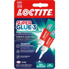Colles Cyanoacrylates - LOCTITE - SUPERGLUE-3 - Repositionable - Gel 3g - Lot de 2 Bl