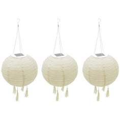 Suspension solaire LED - LUMISKY - HIMALAYA - Ø30cm - Beige