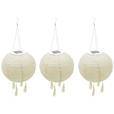Suspension solaire LED - LUMISKY - HIMALAYA - Ø30cm - Beige