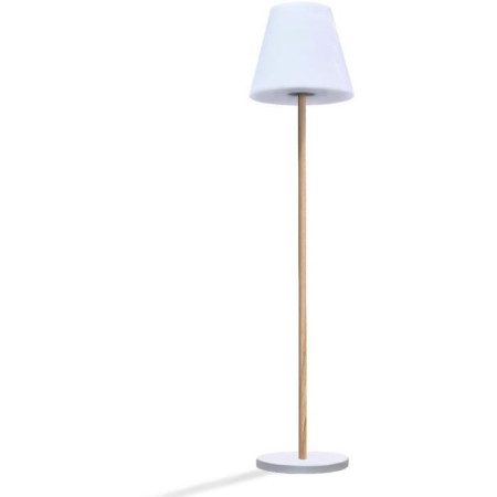 Lampadaire solaire et rechargeable - LUMISKY - STANDY WOOD SOLAR - H150 cm - LED blan