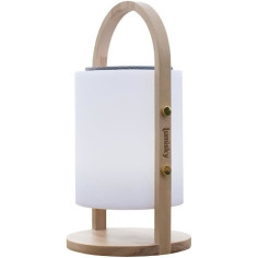 Lampe enceinte bluetooth sans fil - LUMISKY - WOODY PLAY - H37 cm - Poignée bois - LE