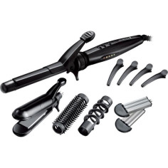 Multistyler 5en1 - Remington S8670 Lisse, Boucle, Ondule, Spirale, Gaufre - 4 embouts interchangeables, pinces a cheveux, mallet