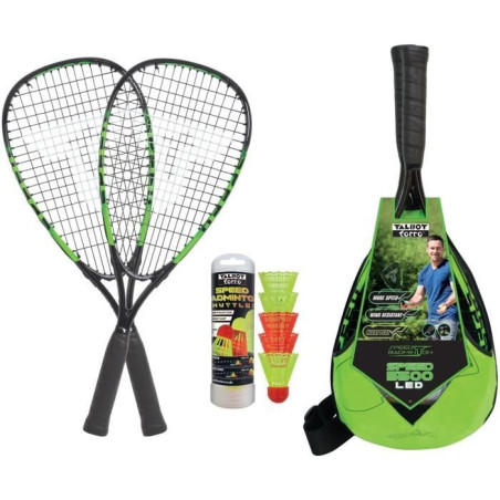 Raquette de Badminton TALBOT TORRO Speed 5500&nbsp;- Aluminium - 56,5 cm de long - Profil de cadre 17,3 mm - 170 g - Cordage durable