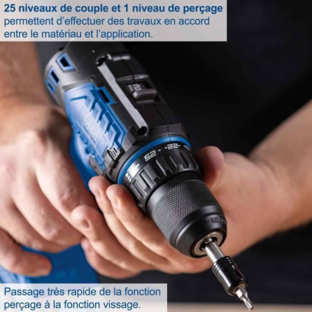 Perceuse Visseuse Sans Fil 18V – 60Nm – Batterie Li-ion 1.1Ah – Charge Rapide 22min – HYCHIKA