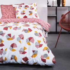 Parure de lit - TODAY - Sunshine - Coton - Motifs graphiques - 240x260cm Parure de lit - TODAY - Sunshine - Coton - Motifs graphiques - 240x260cm