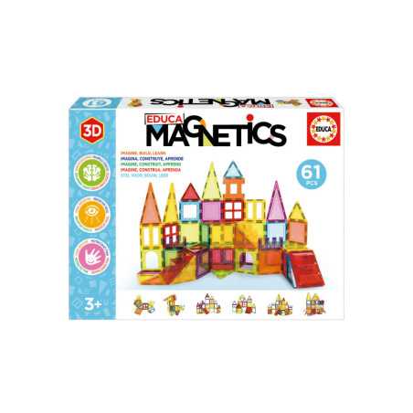Jeu éducatif - EDUCA Magnetics - Construction 3D magnétique avec 61 pieces pour enfants des 3 ans