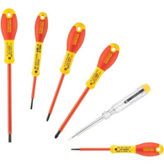 Jeu de 6 Tournevis Isolés 1000V - STANLEY FATMAX - 0-65-443 - Electricien + Pozidriv + Testeur Jeu de 6 Tournevis Isolés 1000V - STANLEY FATMAX - 0-65-443 - Electricien + Pozidriv + Testeur