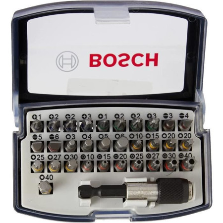 Jeu d'embouts de vissage BOSCH PROFESSIONAL 32 pieces (embout de vissage extra dur