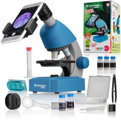 Microscope 40x-640x - BRESSER JUNIOR - Éclairage LED - kit d'expérimentation - bleu Microscope 40x-640x - BRESSER JUNIOR - Éclairage LED - kit d'expérimentation - bleu