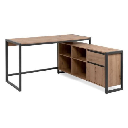 Bureau d'angle réversible Denver - Panneaux de particules - Coloris chene artisan