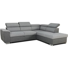 Canapé d'angle convertible réversible avec coffre - 5 places - DAYTONA - Tissu gris e