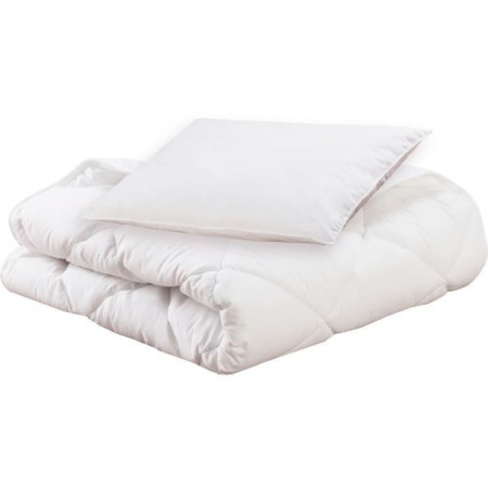Pack bio Couette 100x140cm + oreiller 40x60cm - MON P'TIT DODO - Chaude - 100% Polyes