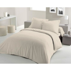PARURE DE COUETTE LOVELY HOME - 220x240 cm - 100% COTON - BEIGE CREME PARURE DE COUETTE LOVELY HOME - 220x240 cm - 100% COTON - BEIGE CREME
