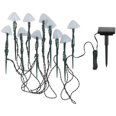 10 mini-champignons lumineux solaires a piquer - LUMISKY - CHAMPY - 3.8 m - Balisage