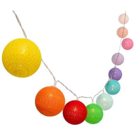 Guirlande lumineuse solaire - LUMISKY - MIMY COLORS SOLAR - 3.80 m - Boules de coton
