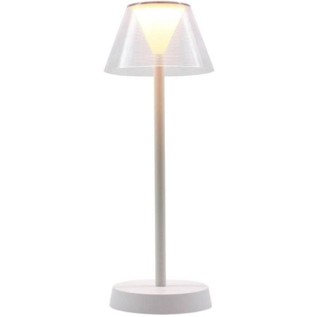 Lampe de table sans fil - LUMISKY - BEVERLY WHITE - H34 cm - LED blanc chaud