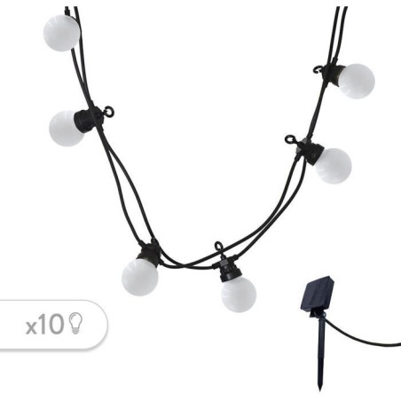 Guirlande lumineuse solaire - LUMISKY - PARTY MILKY SOLAR - 5.70 m - 8 modes - 10 globes blanc chaud LED