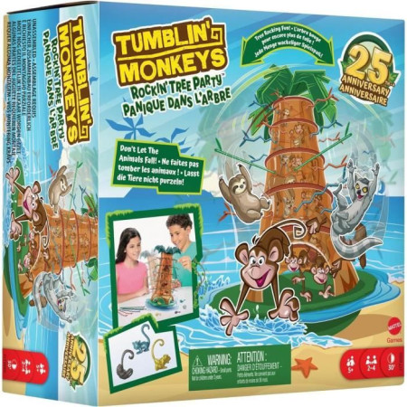 NOUVEAU Mattel Games - SOS Ouistiti&nbsp;: Panique dans l'arbre-Jeu de société familial HTW65
