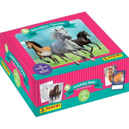 Boîte stickers - PANINI - Collection de cartes pour les fans de chevaux - Contient 24