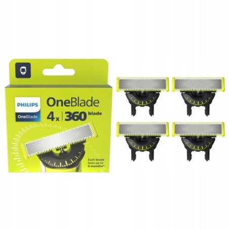 Tete de rasoir - PHILIPS One Blade - Pack 4 lames de rechange 360 – QP440/50