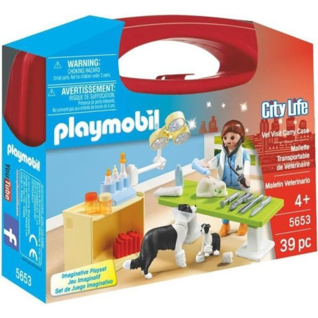 PLAYMOBIL 5653 Valisette Vétérinaire, City Life, Soin des animaux, Jeu de rôle créatif, 39 pieces, Des 4 ans