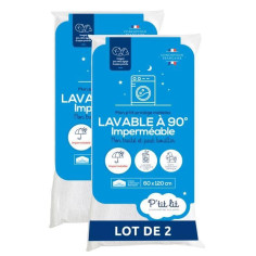 Lot de 2 Proteges matelas Bébé - 70x140 cm - Alese Imperméable et Micro Respirante -