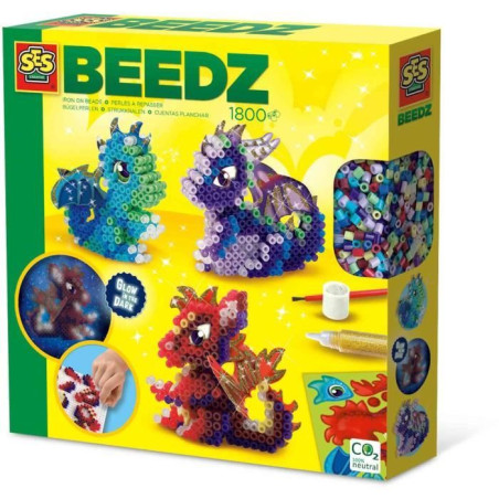 Perles a repasser - Dragons - SES Creative - Beedz - Activité Créative - 1800 Perles - 5+