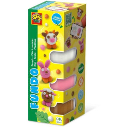 Pâte a modeler FunDo - Animaux de la ferme (3x90gr-1x40gr) - SES CREATIVE - Interacti